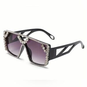 Black Rhinestone Embellished Sunglasses NWOT